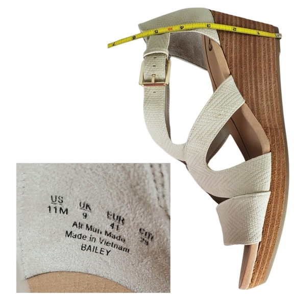 New Dr scholl's bailey faux leather wedge sandals oyster Size 11 - Picture 12 of 13